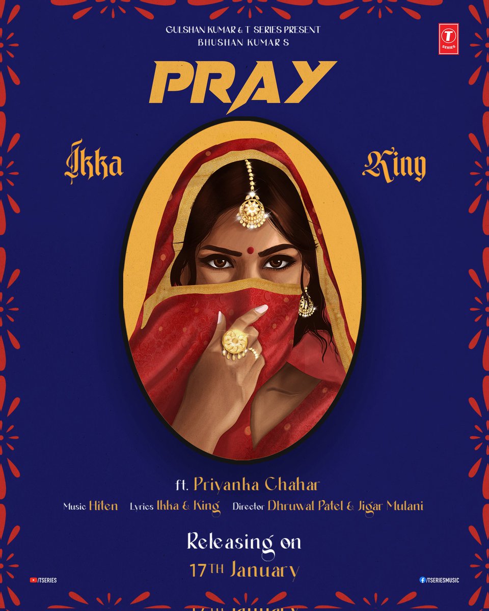 The countdown begins &amp; this iconic duo is ready to rock your Playlist with #Pray 🔥
Song out on 17th January 

#tseries  #Bhushankumar <a href="/ikkanomics/">ikka</a> <a href="/ifeelking/">KINGSCLAN 👑</a> @priyankachaharo #Hiten #DhruwalPatel #JigarMulani