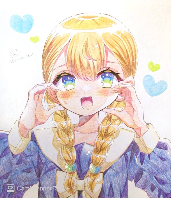 杉本さん🩵色紙
#えんまタマ
#創作
#アナログ 