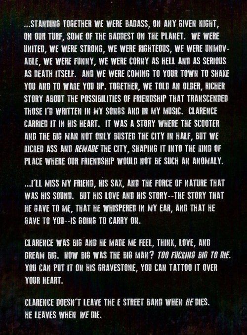 Clarence Clemons, January 11, 1942 – June 18, 2011.

❤️❤️❤️❤️❤️