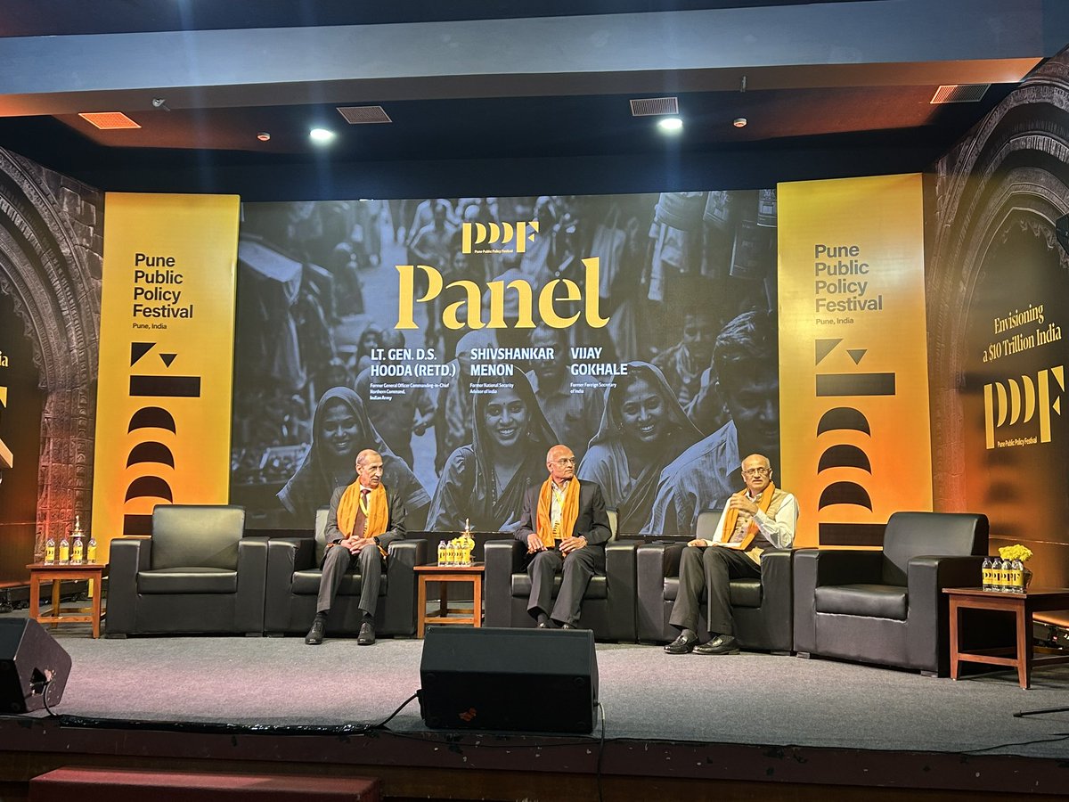 “National security strategies for a $10 Trillion economy? 🌏

Join thought leaders Lt. Gen. D.S. Hooda (Retd.) &amp; Shivshankar Menon in a riveting discussion.

🎙 Moderator: Vijay Gokhale

#PPPF2025