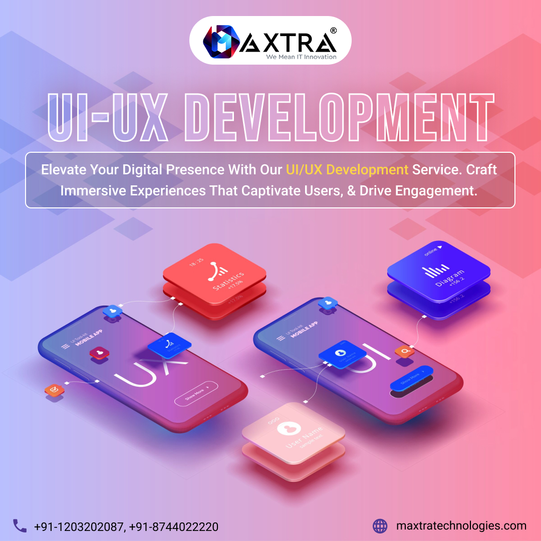 Maxtratech's tweet photo. 🎨✨ Transform ideas into stunning digital experiences with a leading UI/UX Development Company! 🚀 
🌐 - https://t.co/NuMEOhhbL6
📞 - +91 8800477669, +91-1203202087

#UIUXDesign #UserExperience #UserInterface #UIDevelopment #UXDevelopment #UI #UX #Development #WebDesign #app https://t.co/INKXJYfi9S