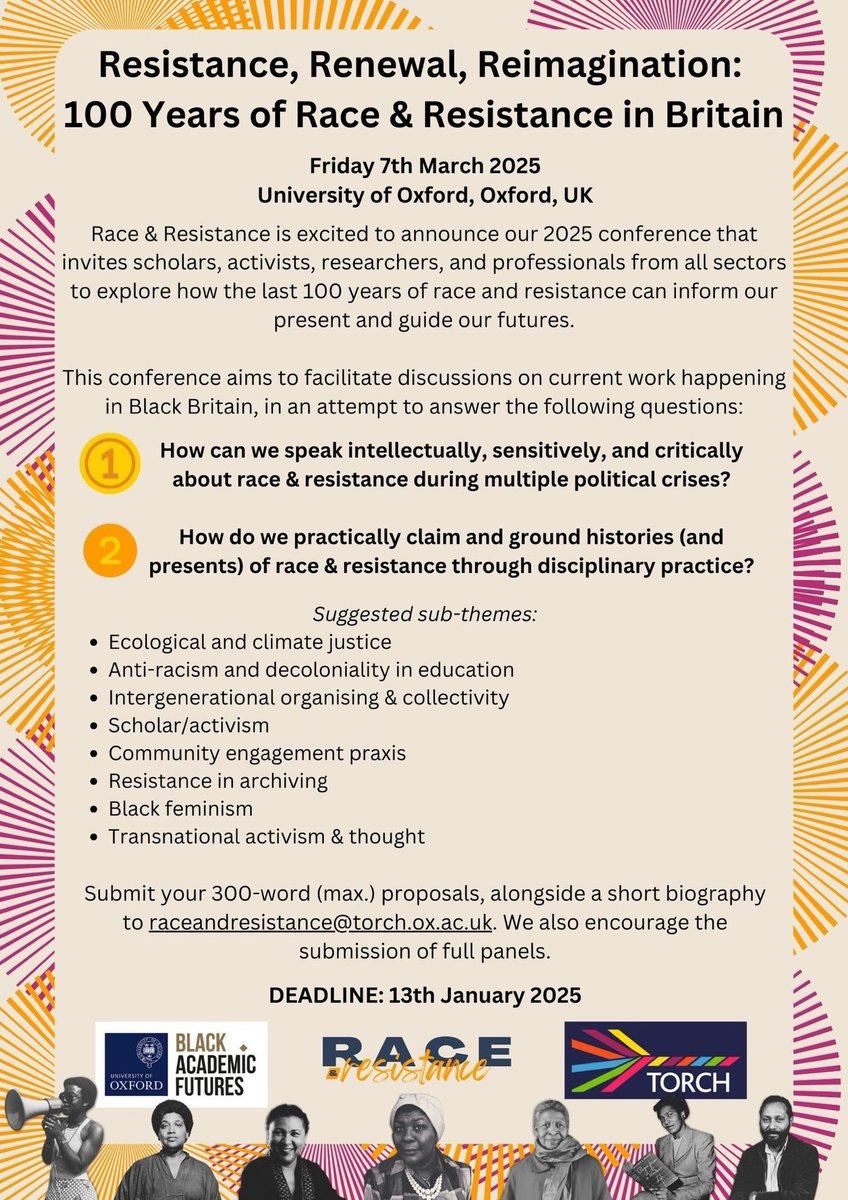 Here's a further reminder that the deadline for our 2025 Conference call for papers is TOMORROW (MONDAY 13th) at 12pm, noon. Thank you again to everyone who has submitted an abstract so far! ⭐️  And once again: colleagues, friends and comrades please share this far and wide!