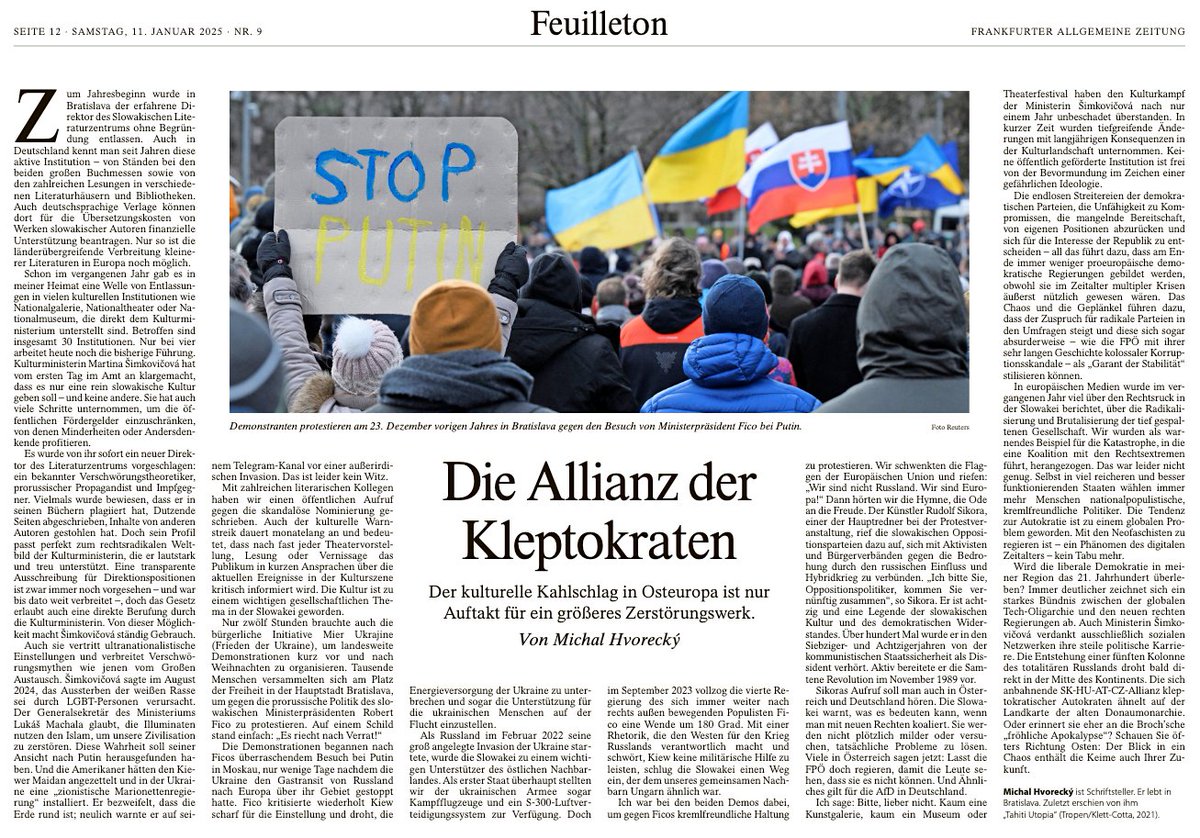 Der kulturelle Kahlschlag in Osteuropa ist nur Auftakt für ein grösseres Zestörungswerk. <a href="/FAZ_Feuilleton/">FAZ Feuilleton</a>