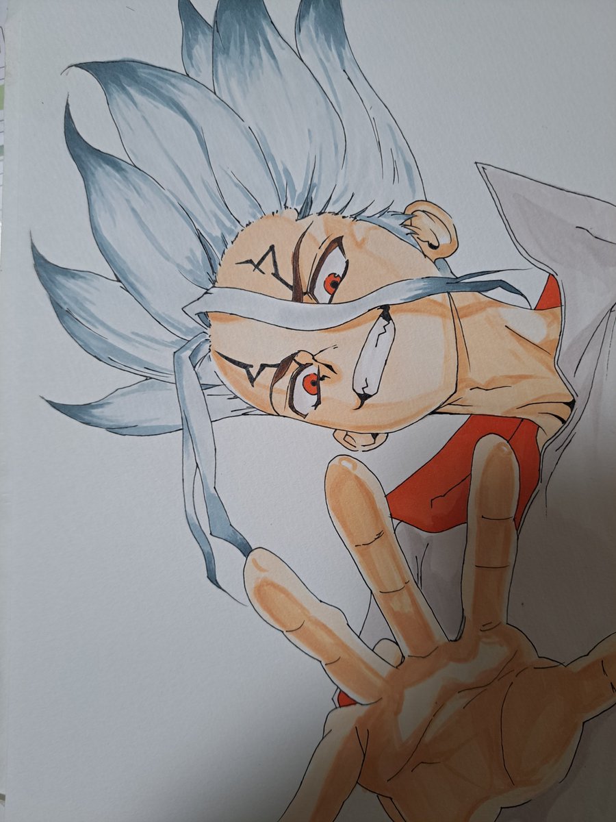 #ドクターストーン 
#千空
#アナログイラスト
#模写
#いいね
