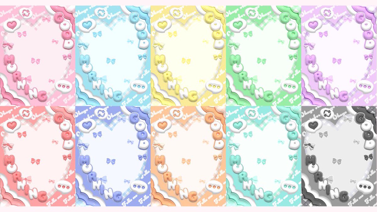 yy_logo's tweet image. ぷっくり!かわいい!おはV素材をつくりました🩷
カラーは全10種✨
使用条件
🎀このアカウントをフォロー
🎀いいね+RP
DLはリプツリーからどうぞ🍀
#おはようVtuber #VTuber素材 #おはようVライバー #IRIAM素材 #Vライバー素材 #ゆゆ素材
