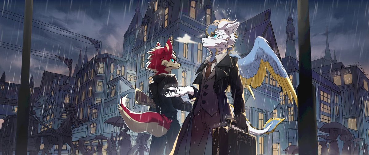 Skyril【スカイーリル】🐉🍌🍣 (@theskyril) on Twitter photo Raining in the city, oh so serene,
Water droplets falling, like diamonds seen,
Glistening on the pavement, a shimmering glow,
A soothing sound, as the raindrops flow.
Featuring 📸: <a href="/lazziewuff/">big red boi 🐾</a>
Artist 🎨: 冰玹
Agent 💼: Qi Mi Raining in the city, oh so serene,
Water droplets falling, like diamonds seen,
Glistening on the pavement, a shimmering glow,
A soothing sound, as the raindrops flow.
Featuring 📸: <a href="/lazziewuff/">big red boi 🐾</a>
Artist 🎨: 冰玹
Agent 💼: Qi Mi