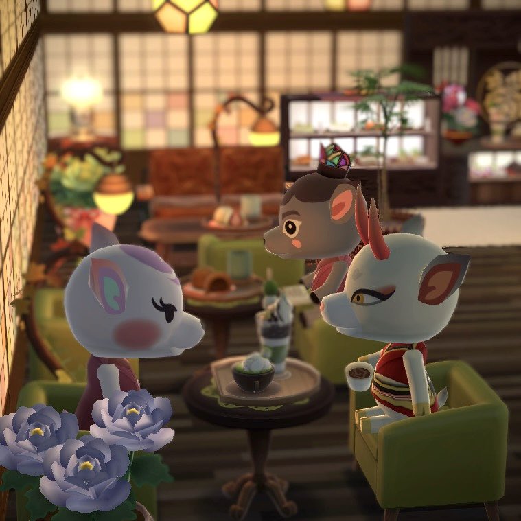 FrkwPk's tweet photo. 温泉宿のラウンジ。
緑の椅子がかわいくて10個も集めた🤣

#ポケ森レイアウト  #ポケ森コンプリート  #ポケ森コンプ https://t.co/pSwGP0WbXD