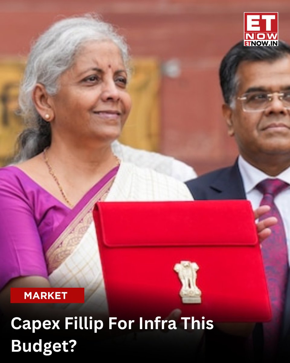 ETNOWlive's tweet photo. #NewsFatafat | Center may eye a 10-12% hike in FY25 Capex target with higher allocation for Railway, Roads, and Housing sectors. 

#ETNOWExclusive #CapexTarget #Budget2025 #Infrastructure https://t.co/W5HGM7SwP9
