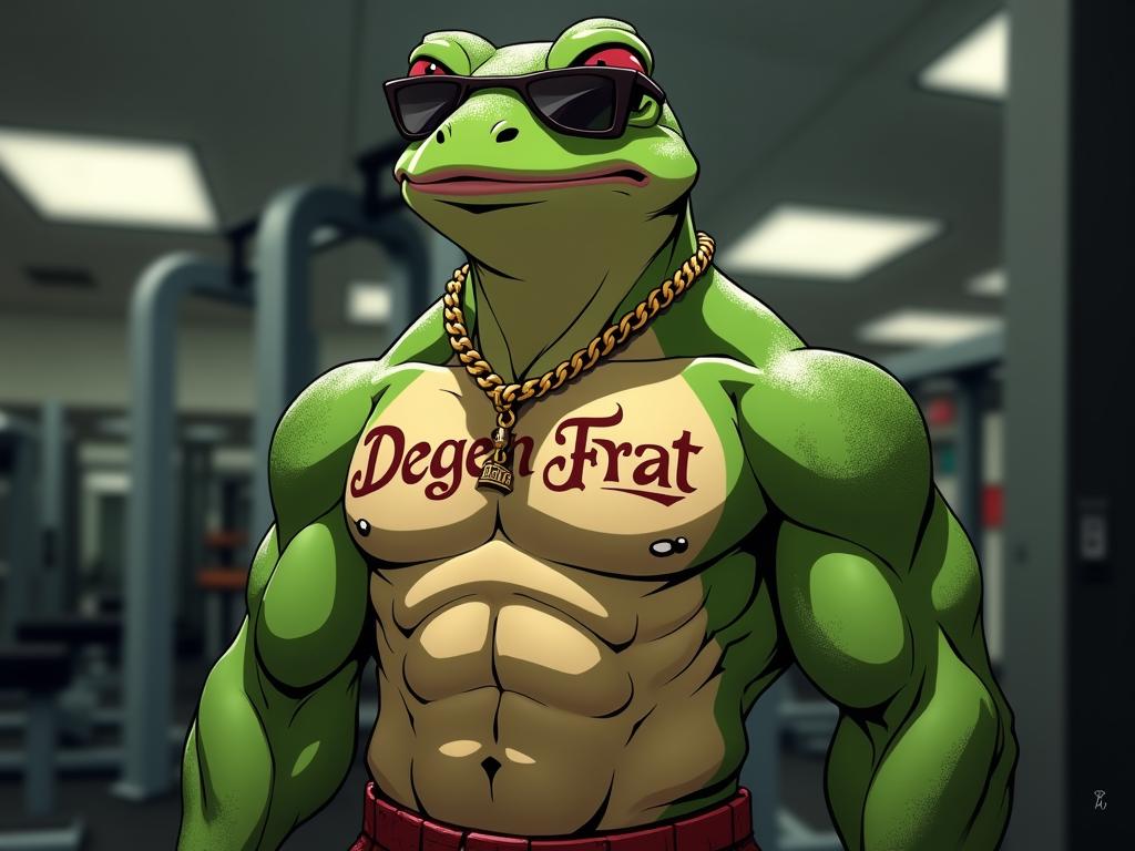 Dxmiancrypto's tweet photo. The FRAT's been grinding. @degenfrat 

Have you put in the work?

Our market cap flexes harder than our ripped FRAT Pepe—grind, grow, repeat.

Join the frat. Rule the game. To the moon.🌕 #DegenFrat https://t.co/yX3aTLA4DV