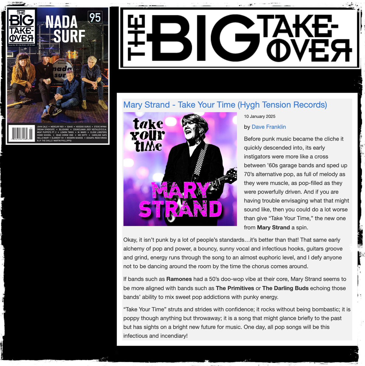 Hygh Tension Records (@hyghtension) on Twitter photo āOne day, all pop songs will be this infectious and incendiary!ā ā <a href="/BigTakeoverMag/">Big Takeover</a> (NYC)
MONDO love to Mary Strand, whose killer new track āTake Your Timeā dropped today on HTR/<a href="/virginmusic/">Virgin Music Group</a> and blasted to #7 worldwide on the <a href="/RadioIndieA/">Radio Indie Alliance</a> Top 100!
#garagerock #powerpop āOne day, all pop songs will be this infectious and incendiary!ā ā <a href="/BigTakeoverMag/">Big Takeover</a> (NYC)
MONDO love to Mary Strand, whose killer new track āTake Your Timeā dropped today on HTR/<a href="/virginmusic/">Virgin Music Group</a> and blasted to #7 worldwide on the <a href="/RadioIndieA/">Radio Indie Alliance</a> Top 100!
#garagerock #powerpop