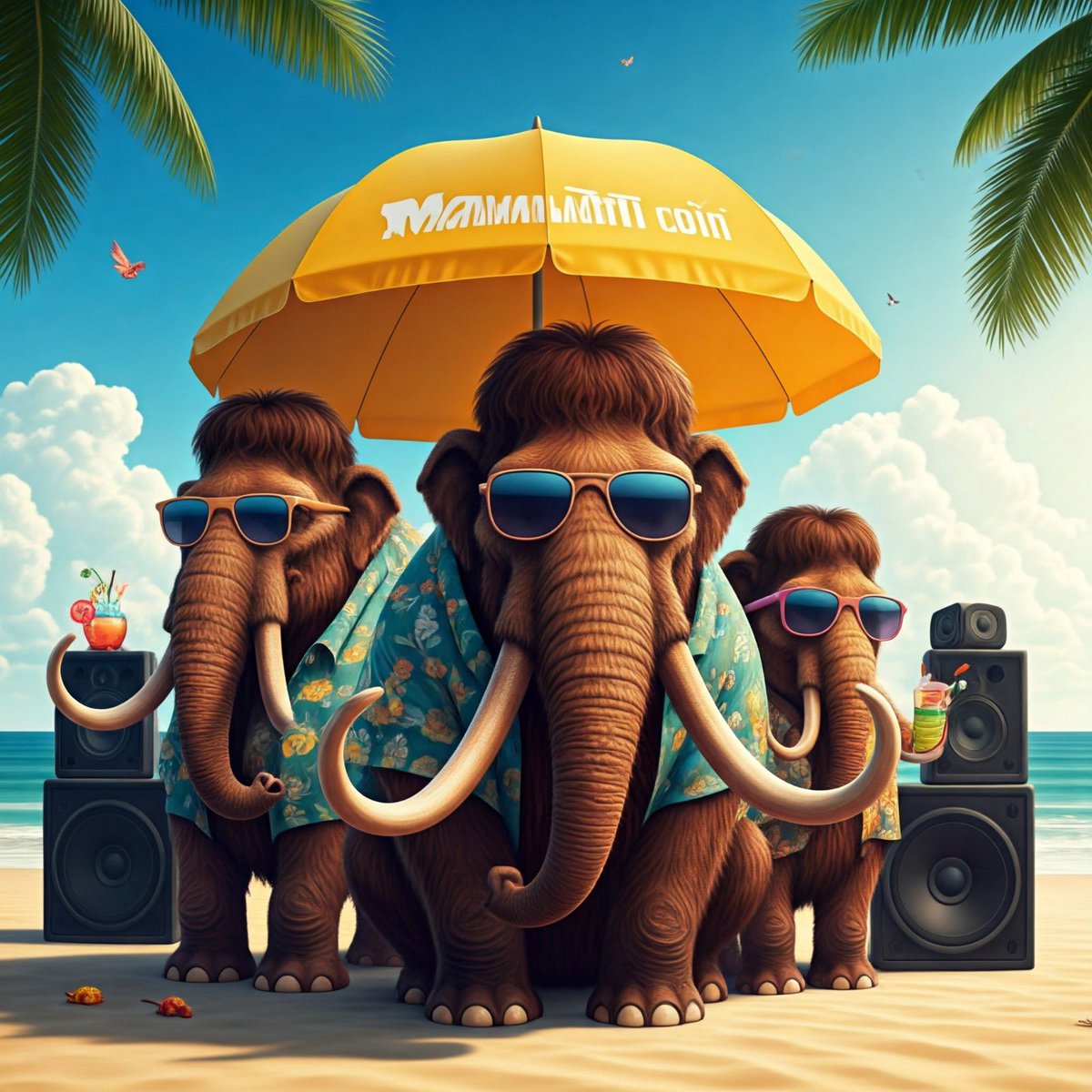 Mammothwashere's tweet photo. Gm 🦣 family 😎 Are you excited for summer season ? ☀️🏖️ 
Do not miss this opportunity to become a part of our journey  🚀🚀🚀🚀 $Mammoth #SOL #AI #MemesAI https://t.co/HKkXz2LuMx