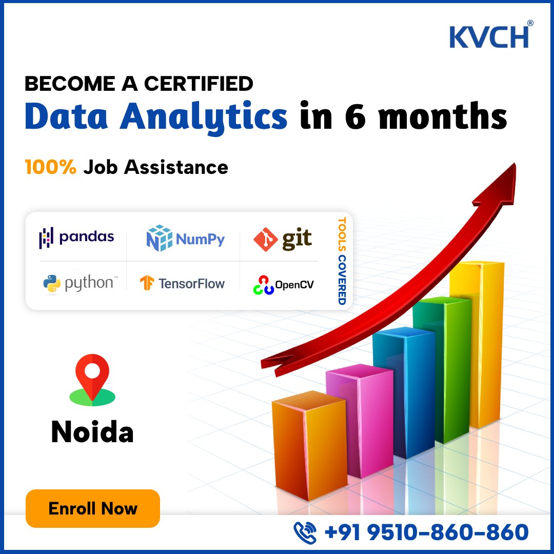 kvchnoida's tweet image. 🚀 Ready to Kickstart Your Career in Data Analytics?
#DataAnalytics #DataVisualization #PythonForDataAnalysis #Tableau #SQL #PowerBI #CareerGrowth #LearnAndGrow #TechCareers #SkillDevelopment #ITCareers #KVCH