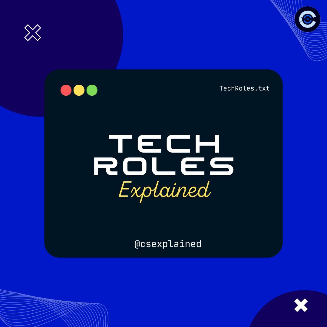 ManWithCodes's tweet image. Explore The World of Tech Careers! 🚀 

From TECH LEAD to DEVOPS , Discover The Various Roles and Responsibilities That Power The Tech Industry. ⚡ 
.
.
.
Follow For More Productivity Tips ✅  

#TechRoles #CareerExploration #coding 
#TechLead #engineer #SDE #DevOps
