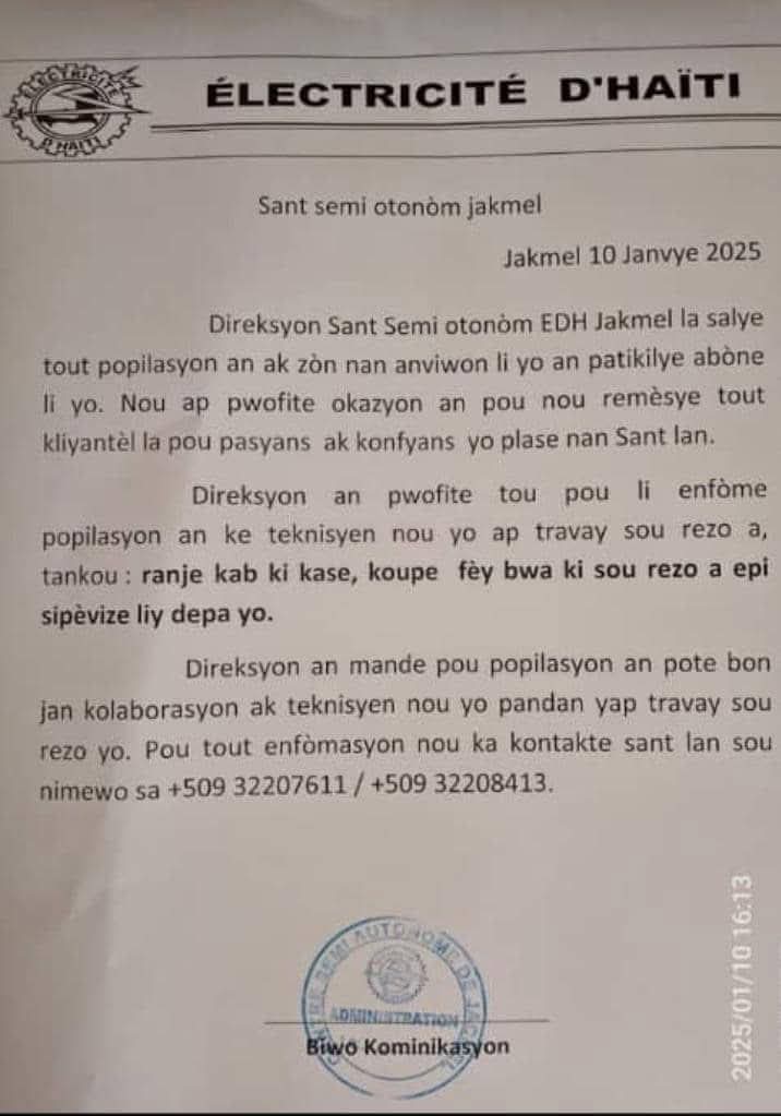 Électricité d'Haïti (@edh_ofisyel) on Twitter photo 