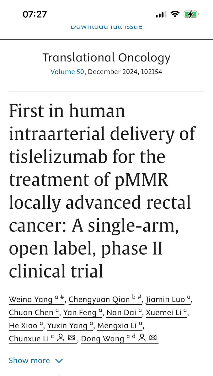 Locally advanced pMMR rectal cancer has an alternative treatment option, and further investigation in larger cohorts is warranted to validate its effectiveness.
sciencedirect.com/science/articl…