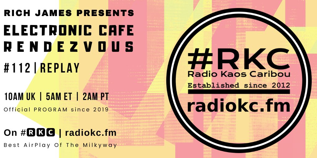 #๐ฅ๐๐ (@radiokc) on Twitter photo TODAY
๐10AM UKโช5AM ETโช2AM PT
<a href="/ElecCafe/">Electronic Cafe Rendezvous & Pink Dolphin Music</a> #Rendezvous
EPISODE #112 โ #REPLAY
โฌ๏ธDetailsโฌ๏ธ
๐ fb.com/RadioKC/posts/โฆ
๐ป #๐๐
บ๐
ฒ featuring
The Silent Divide x <a href="/isunraynz/">isunray</a> โ <a href="/SkinnyboyTunes/">SkinnyBoy Tunes</a> x @M_A_C_H_I_N_A_x โ <a href="/roguefxsynth/">roguefxsynthwave</a> x <a href="/Signofcrows/">Sign Of Crows</a>
.../... TODAY
๐10AM UKโช5AM ETโช2AM PT
<a href="/ElecCafe/">Electronic Cafe Rendezvous & Pink Dolphin Music</a> #Rendezvous
EPISODE #112 โ #REPLAY
โฌ๏ธDetailsโฌ๏ธ
๐ fb.com/RadioKC/posts/โฆ
๐ป #๐๐
บ๐
ฒ featuring
The Silent Divide x <a href="/isunraynz/">isunray</a> โ <a href="/SkinnyboyTunes/">SkinnyBoy Tunes</a> x @M_A_C_H_I_N_A_x โ <a href="/roguefxsynth/">roguefxsynthwave</a> x <a href="/Signofcrows/">Sign Of Crows</a>
.../...