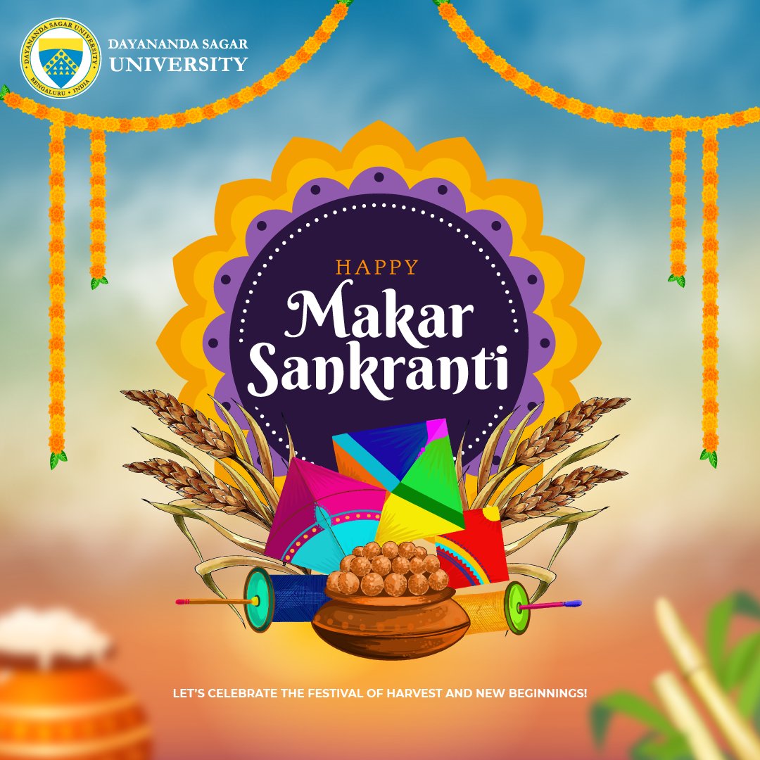 dsuonline's tweet image. Happy Makar Sankranti
Let’s celebrate the festival of harvest and new beginnings!
#DSU #DayanandaSagarUniversity #DSUOnline