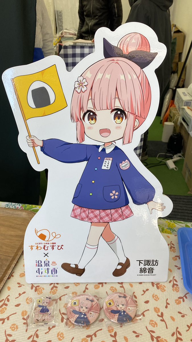 新パネル下諏訪綿音ちゃん園児verとその抜け柄🌸📛 そして新グッズの缶