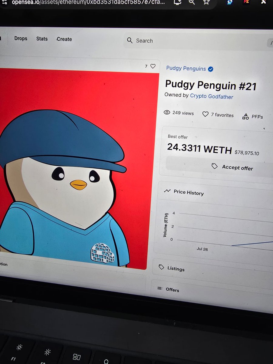CryptoGFishere's tweet image. 🎉 Giving away one of my @pudgypenguins 🎉

floor value 24,331.10 eth ( $78,000 ) 

Like + RT + comment | Follow Me 🔔 

24 Hours 

#NFTGiveaway #NFT
