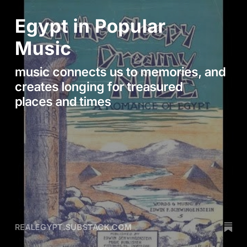 therealtoursegp's tweet photo. Our new Substack post looks at songs and videos inspired by Egypt, from the 1850s onwards, in English and Arabic.
Includes links to songs you may know and some that will be surprising.
https://t.co/QHhrKDipb6
#Egypt #egyptmusic #egyptinmusic #music #EgyptianCulture #RealEgypt https://t.co/kbHYXjTXcu