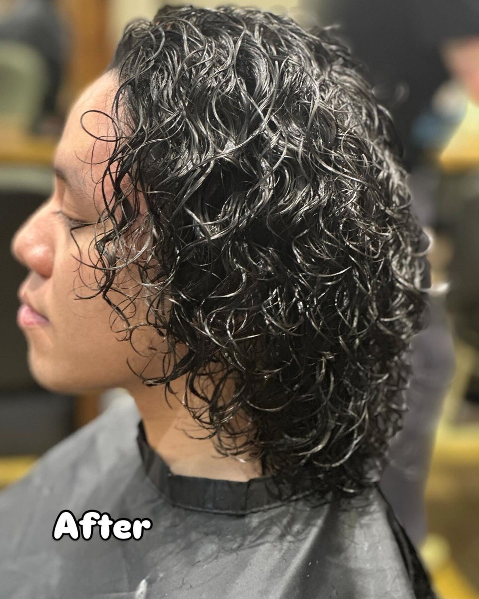 PlayersLounge's tweet photo. The Perm Destination! Senior Stylist Lynn has created another show-stopping look—a stunning shoulder-length perm full of gorgeous curls and bounce! 
People are traveling from all over for our signature perms, and it’s no wonder why! 
#BestInScotland #PermPerfection #mensperm https://t.co/NcGRtkjhyD