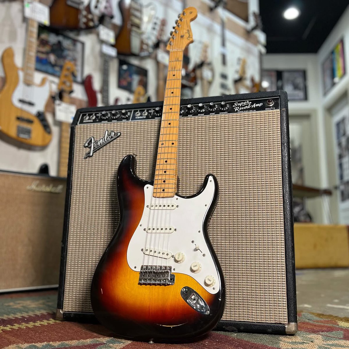 A 1958 Strat and a 1964 Super Reverb puts you at the top of the food chain in the state of Texas!😂