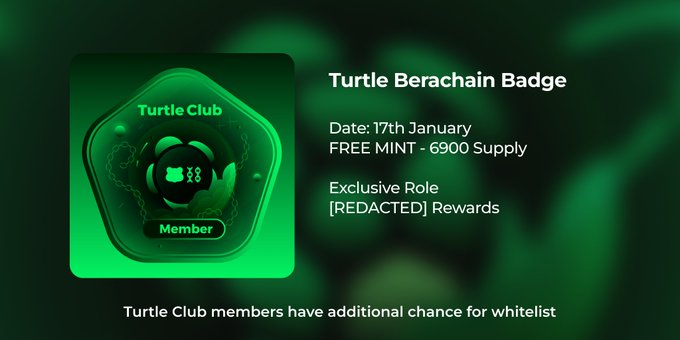 Aku (@a4llfa7) on Twitter photo 🐢WLギブアウェイ <a href="/turtleclubhouse/">Turtle.Club (🐢,💚)</a>
【🎁Free Mint WLを10枠貰ってきました 】
✅Berachain Badge NFTをローンチ
✅Berachain RFCに選出(BERAの割り当てあり)
✅総数6,900枚でFree Mint NFT
▼ 応募方法
➊ Follow <a href="/turtleclubhouse/">Turtle.Club (🐢,💚)</a>
➋ ❤+RP
➌ ウォレットを接続
🔗app.turtle.club/?ref=AKU
➍ 🐢WLギブアウェイ <a href="/turtleclubhouse/">Turtle.Club (🐢,💚)</a>
【🎁Free Mint WLを10枠貰ってきました 】
✅Berachain Badge NFTをローンチ
✅Berachain RFCに選出(BERAの割り当てあり)
✅総数6,900枚でFree Mint NFT
▼ 応募方法
➊ Follow <a href="/turtleclubhouse/">Turtle.Club (🐢,💚)</a>
➋ ❤+RP
➌ ウォレットを接続
🔗app.turtle.club/?ref=AKU
➍