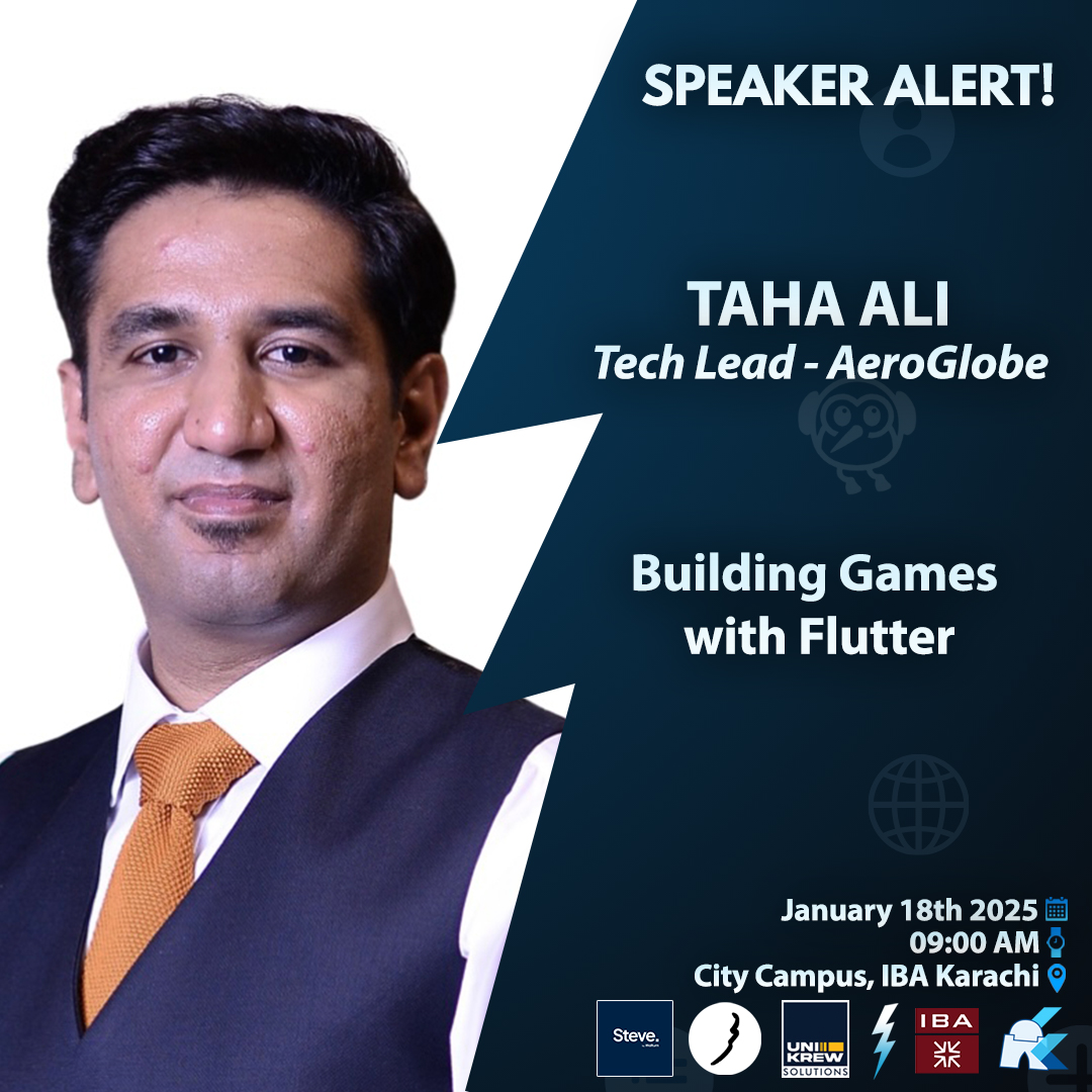 Revealing our second speaker - Syed Taha Ali, Tech Lead at AeroGlobe.  

Register here: 
Android: lnkd.in/dMMWpvcP  
iOS: lnkd.in/eYYQWSR5
Website: lnkd.in/egnKU2Cj 

#flutter #flutterflash2025 #flutterkarachi #flutterdeveloper