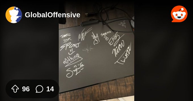 Cameron has been a CS fan all throughout his life. He had the opportunity to attend Blast Pro Los Angeles 2019 &amp; receive the full experience of a CS event.

Cameron &amp; his family lost their home to the LA wildfire, along with a mousepad signed by many players &amp; talent from the