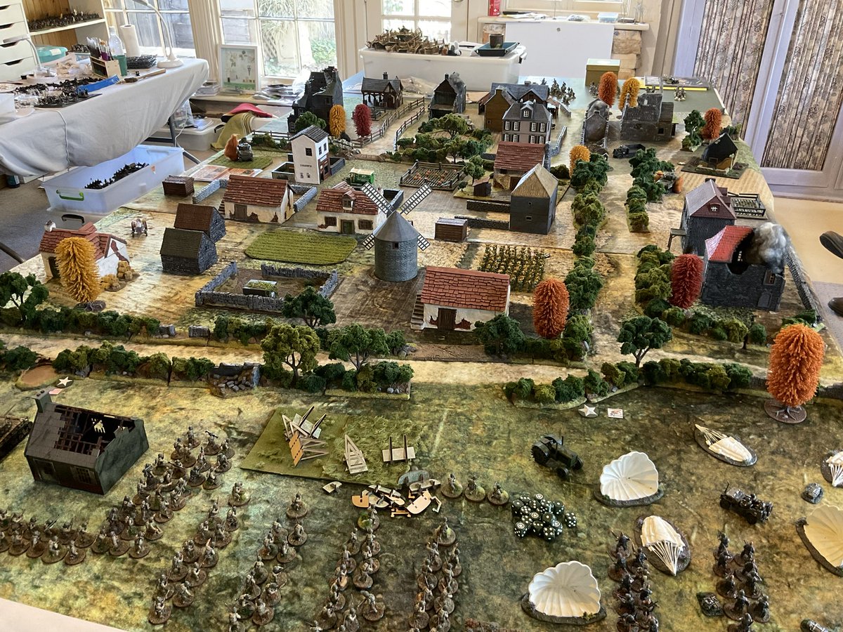 Oldwargamer's tweet image. Setting up for our next #ChainofCommand game in a week or so. 
@AnneWeb49337588 #28mm #WWII