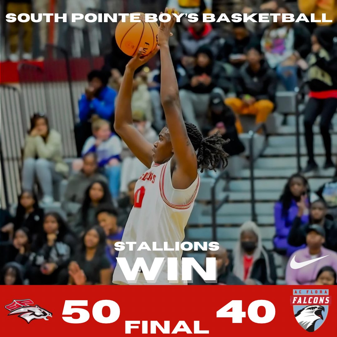 Good team win. The Stallions advance to 9-4 on the season and 1-0 in the region. Next match up will be at home 1/8 vs Camden. 

Tonight leading scores 
RJ Hill 22Pts 14Rebs
Tre Raymon 10Pts 11Rebs
Jah Hall 5Pts 4Rebs
Trinten Stevenson 5Pts 2Rebs

#SouthPointeBasketball #Gameday