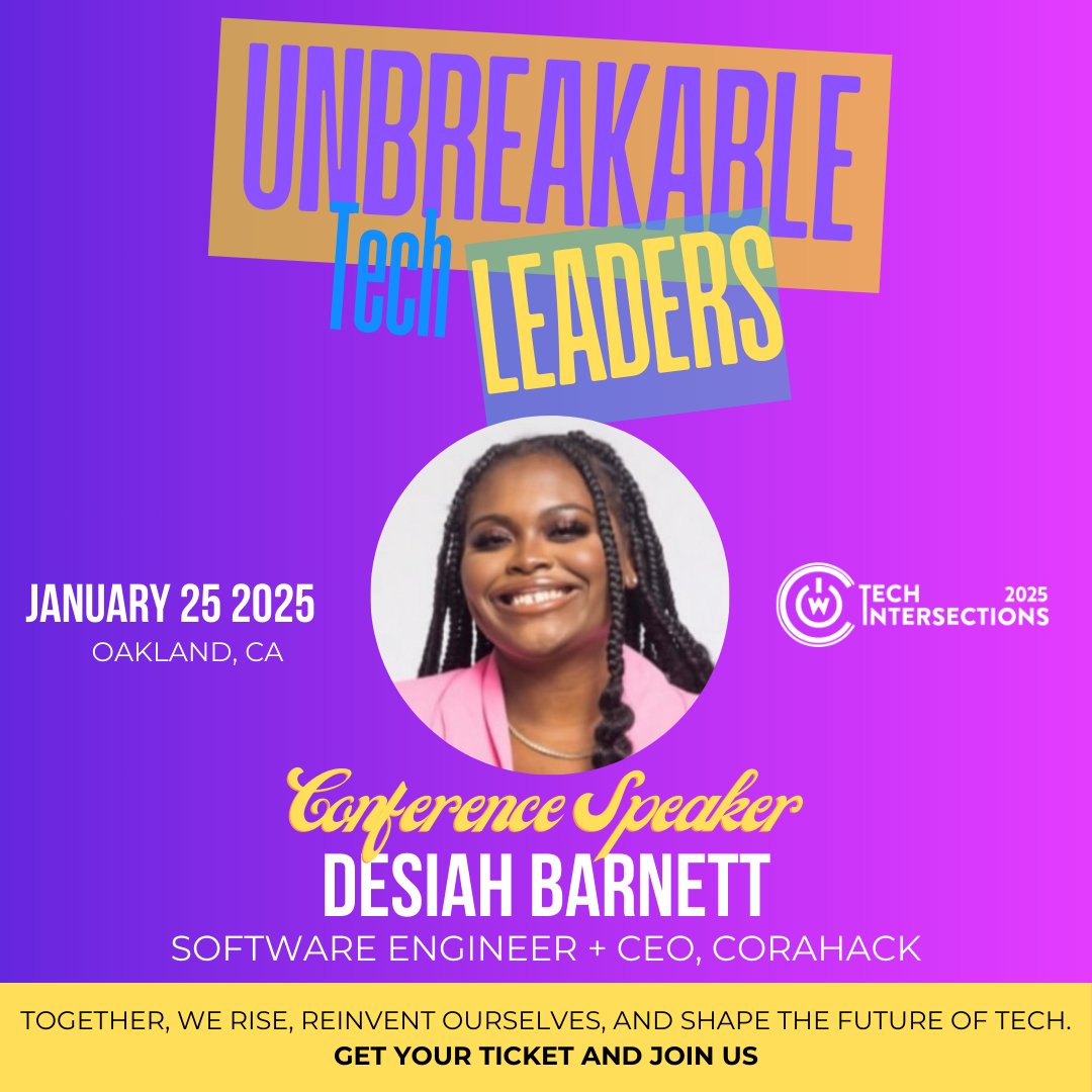 tech_intersect's tweet image. Learn how tech can uplift foster & incarcerated youth with Desiah Barnett. Explore strategies for education, job readiness, & mental health resources.
🗓️ Jan 25 | #MillsCollege #Oakland
🎟️ Get Tix: bit.ly/2025techinters…
#TechIntersections #WOCinTech #TechEdForAll