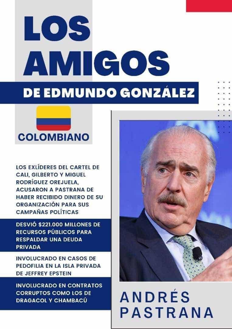 Dime con quién andas y te diré quién eres. #GiraDelFracaso

🔵ANDRÉS PASTRANA panita de Edmundo González.