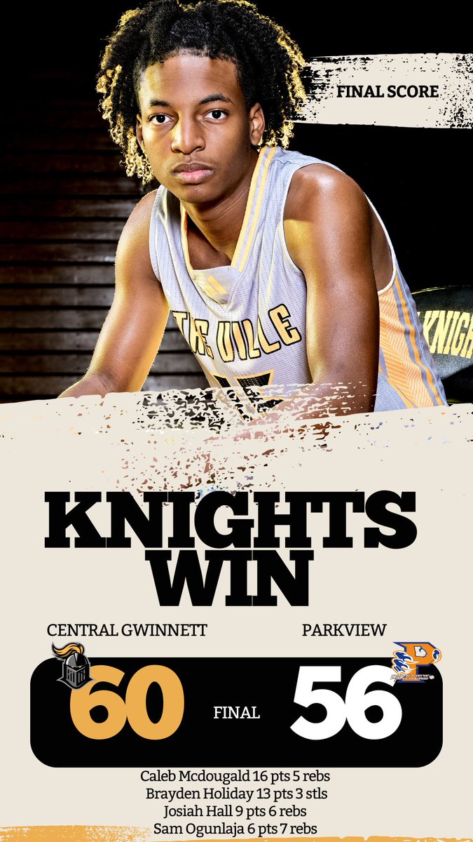 Black Knights get the win on the road against Parkview tonight 60-56. Knights have won 4 in a row as well as 6 out of the last 7 games! 11-6 (3-2). Stats posted below. 🏰⚔️