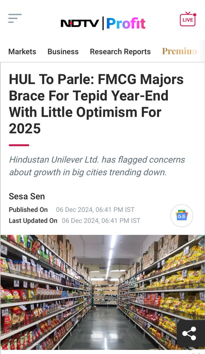 itsekant's tweet photo. State Bank of India is a Modi Government’s mouthpiece bank. Big Giants like HUL and Parle are struggling to see the growth due to no-demand even for essential products.

However, as always done since the last 10.5 years of Modi Government’s rule, the government is fudging the data to show itself in the good light, whereas the reality is drastically different.

You can rig elections to remain in power, but you can’t rig the reality of a common man who’s struggling to put the food in their children’s plate due to ineffective, inefficient, and corrupt Modi Govt.