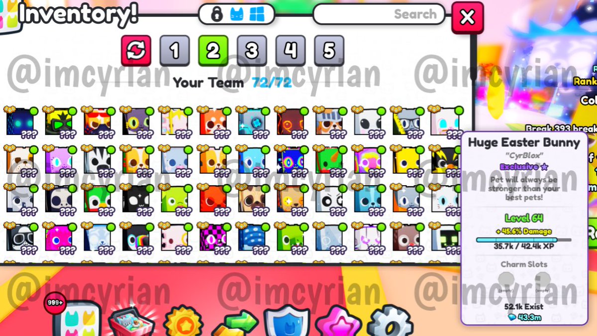 imcyrian's tweet image. Huge Pets Giveaway! (70+)
Comment your Roblox username and I will send you a random huges for FREE! (Day 4)

Make sure to LIKE ❤️ + RETWEET ♻️ and FOLLOW ME! 👤
#Roblox #PetSimulator99