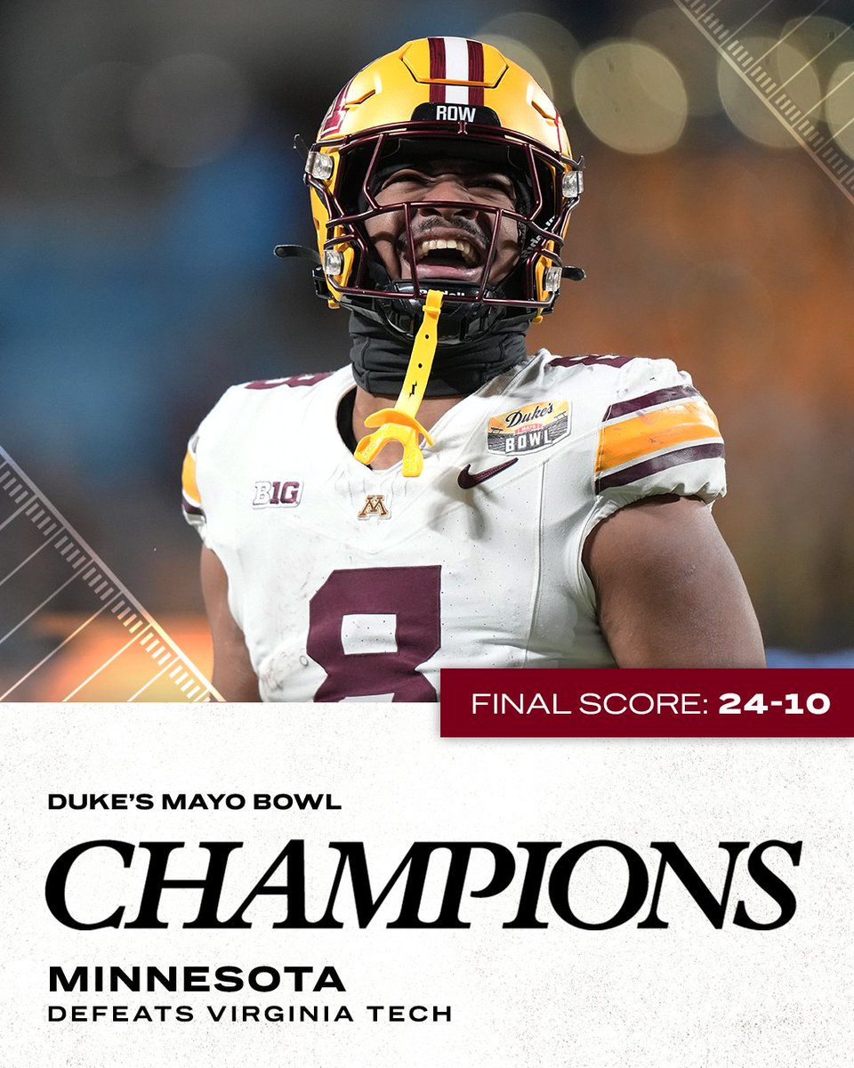 ESPNCFB's tweet image. The Minnesota Gophers have now won EIGHT STRAIGHT bowl games 👏