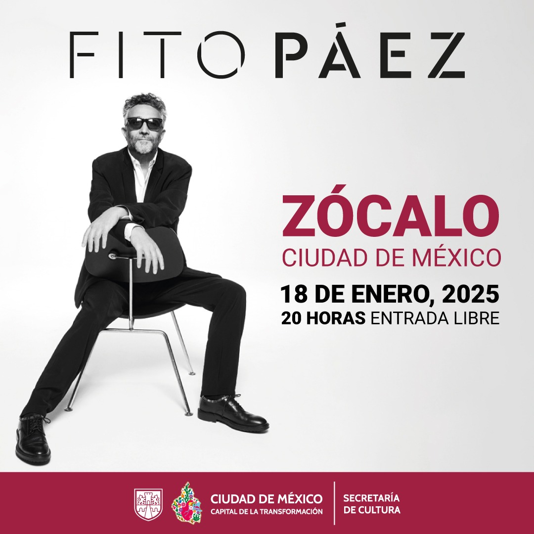 eldescafeinado's tweet photo. ¡ @FitoPaezMusica en el Zócalo capitalino! 

@CulturaCiudadMx anunció que el 18 de enero será el concierto gratuito del argentino 👇 https://t.co/Kmo5EBp2qz