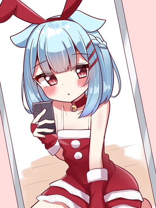 #うめ絵日記年越し配信のサンタコスうめち 