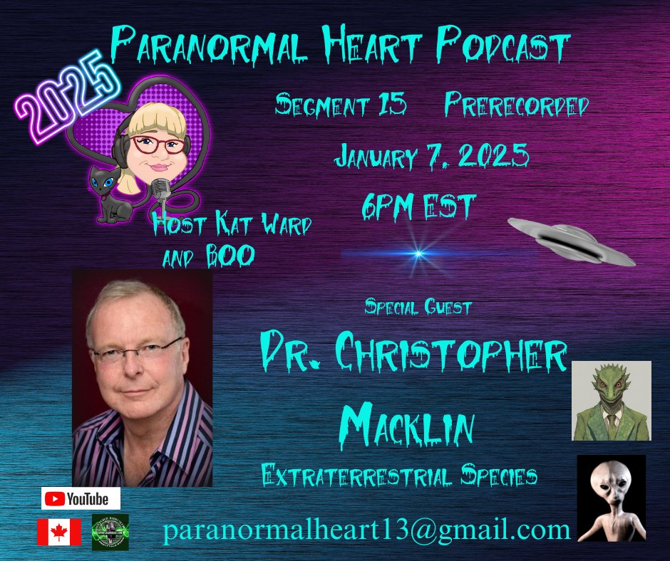 Coming soon! Paranormal Heart Podcast, my special guest, Dr. Christopher Macklin, will discuss various alien entities, how he heals people from their trauma of ET abductions &amp; more.  #alienabduction #healingtrauma #alienentities #unitedpublicradionetwork <a href="/cmacklinm/">Global Enlightenment Project</a>