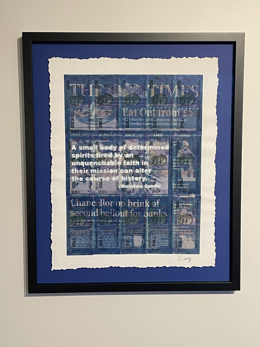 Seems a fitting day to share a new piece of art created awhile back and finally got framed as part of a series I’ve been working on about inflation, money printing and Bitcoin. 

Hoping this new series takes me even further down the rabbit hole. 

Cyanotype printed on Rupees.