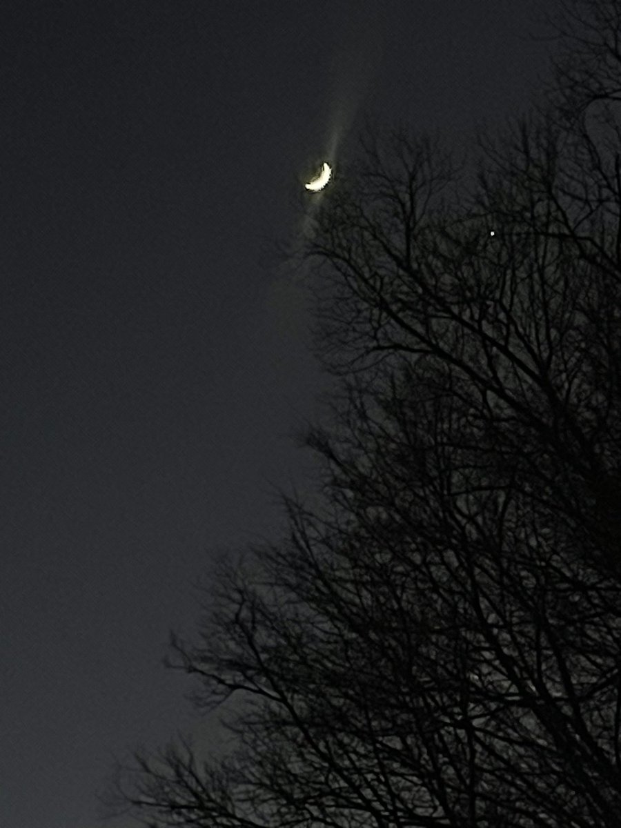 spacenerd_117's tweet photo. My baby girl took a photo of the moon tonight.  We came back inside, and she said “I’m gonna need to go back out.  I want a better picture.”  #shegotitfromhermama 🌙 https://t.co/TnUDKAeBHk