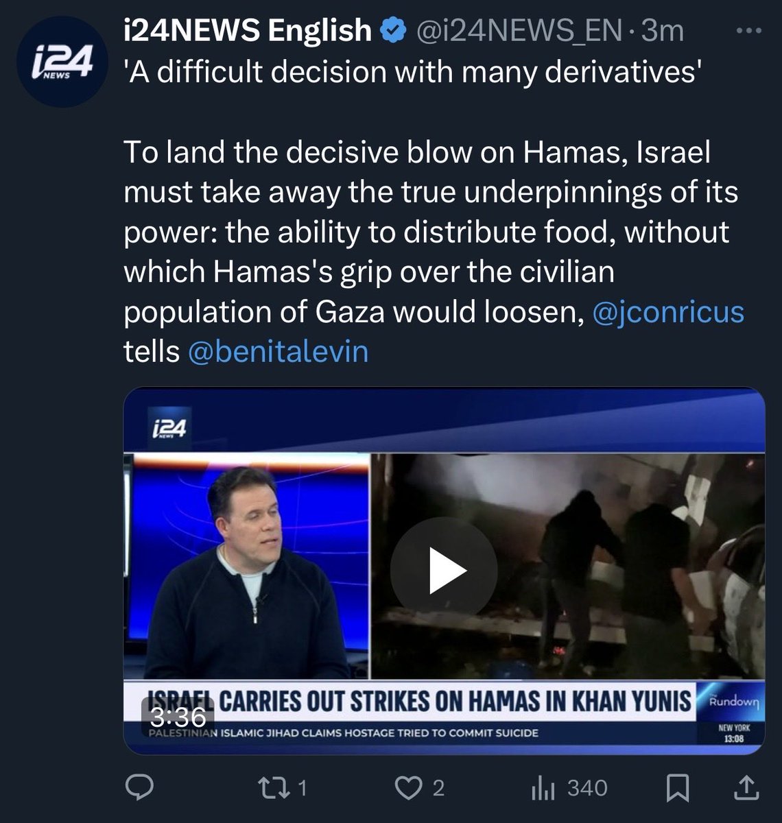 NYplaid's tweet photo. There it is in plain English. 

#WeaponizedHunger

They justify crimes against humanity they do followed by “it’s Hamas fault”.

Hey ⁦@elonmusk⁩ since you’re obsessed w rape now, did Hamas force all the iOF “soldiers” to rape and kill Palestinian woman and children in Gaza? https://t.co/wyU2M96tow