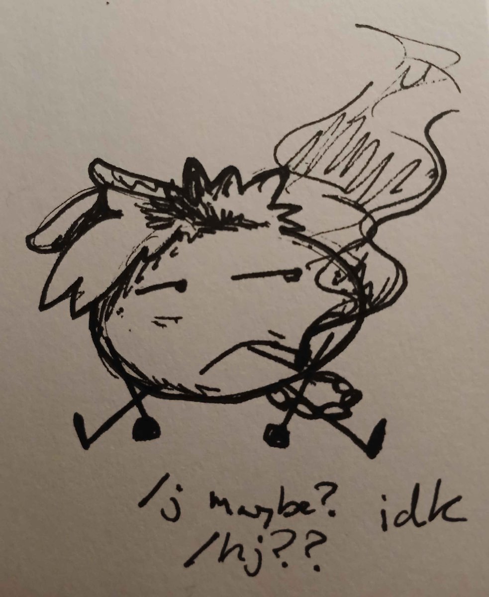 haven't posted here in a while but uhh pen sketch time