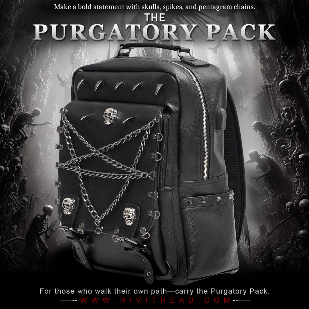 Rivithead's tweet image. Dare to be different. The Purgatory Pack blends gothic aesthetics with everyday practicality. Skulls, spikes, pentagram chains—what’s not to love?

rivithead.com/accessories/ba…

#Rivithead #gothic #gothicbackpack #backpack