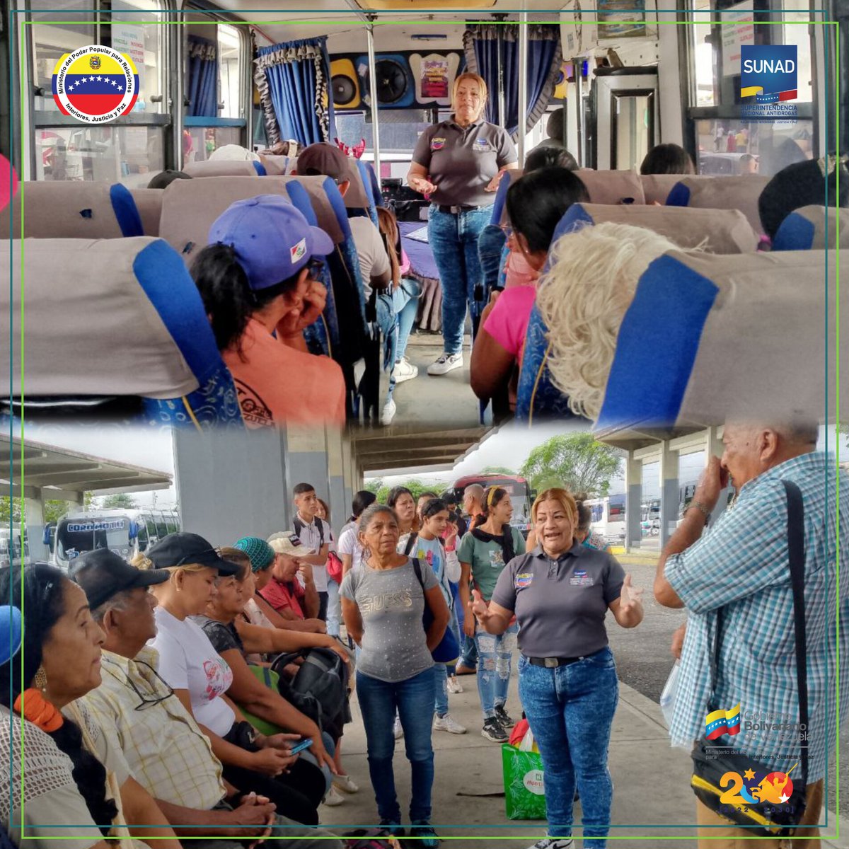 La SUNAD Yaracuy, desde el terminal de pasajeros del Municipio Independencia, en el Marco del Dispositivo Navidades Seguras 2024, realiza Jornada Informativa y difusión del 0800sindrogas, con el fin de fortalecer la prevención integral