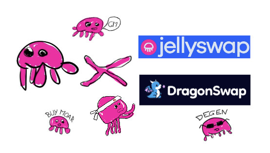 another_jelly's tweet photo. 🥳 Today $JELLY finished SEIPEX and is now tradeable on @dragonswap_dex and @jlyvrs.

Dragonswap:
SEI/JELLY
https://t.co/BPFKa1Wx45

Jellyverse:
SEI/JELLY 
https://t.co/maFyWQCMNA

JLY/JELLY
https://t.co/0N5vdB5Tms

Most liquidity is on Dragonswap, Jellyverse will follow soon! https://t.co/mOjQzQTFE8
