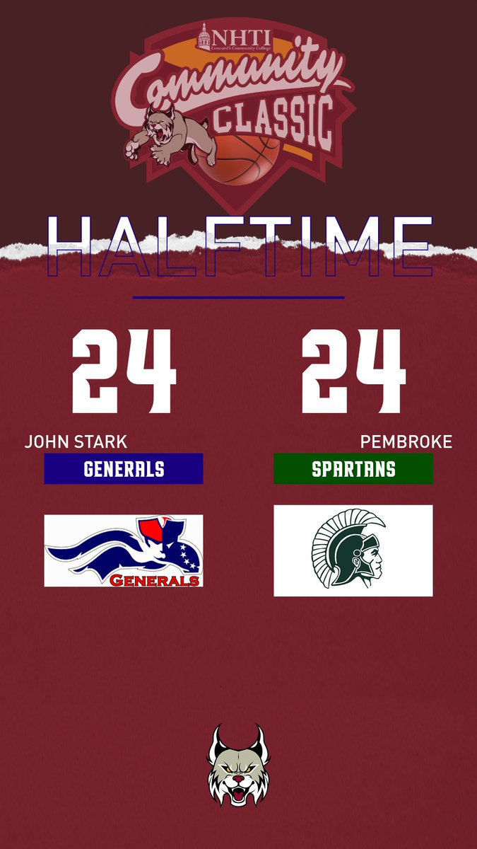 Halfcourt steal and buzzer-beater by <a href="/JSRHS_Athletics/">John Stark Athletics</a> Aiden Harris gives us a tie game at the break!! <a href="/nhsportspage/">NH Sports Page.com</a> <a href="/Ball603NH/">Ball 603</a> <a href="/PembrokeAcademy/">Pembroke Academy</a>