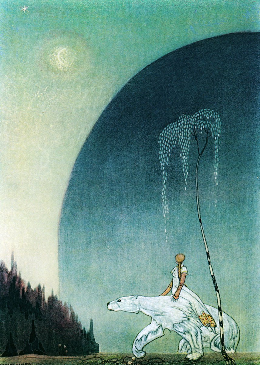 janf1986's tweet photo. Out came the moon. Good stuff from childhood. It’s easy to remember beautiful things and beautiful people. #eastofthesunwestofthemoon #kaynielsen #art https://t.co/HGSCitClbT