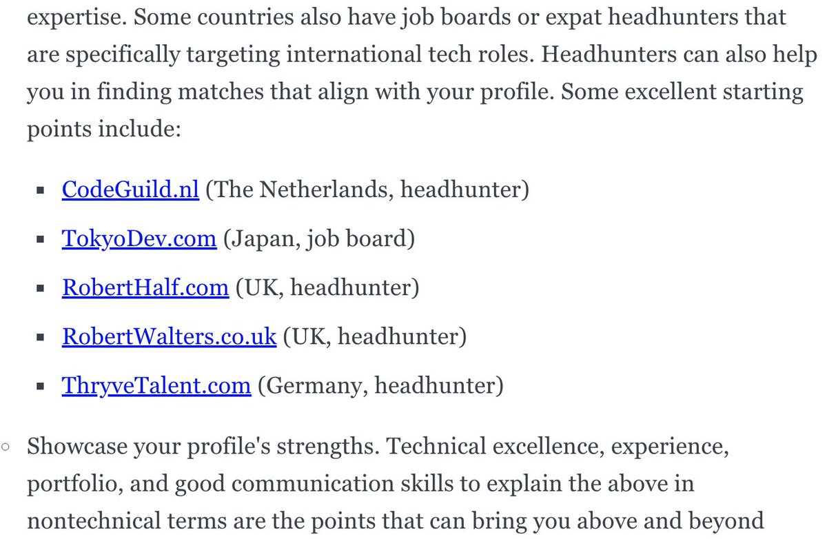 Barusan nambah 3 situs tech expat job listing lagi untuk #KaburAjaDulu ke UK dan Jerman dalam artikel career guide. Apa ada usulan lagi situs2 headhunter atau job board yang bisa dicoba?